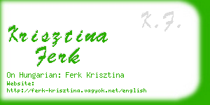 krisztina ferk business card